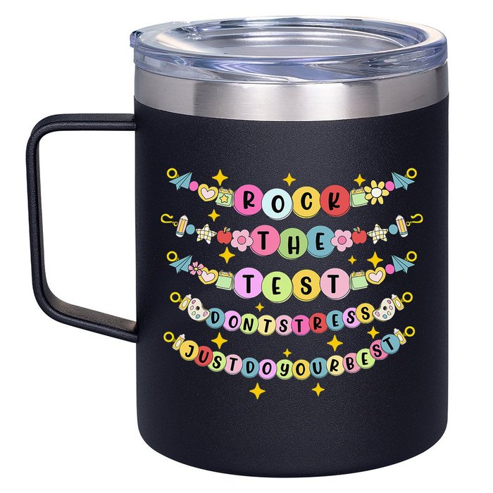 Rock The Test Day Dont Stress Just Do Your Best Bracelet 12oz Stainless Steel Coffee Mug
