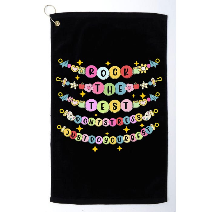 Rock The Test Day Dont Stress Just Do Your Best Bracelet Golf Towel