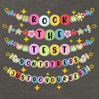 Rock The Test Day Dont Stress Just Do Your Best Bracelet Cotton Canvas Backpack