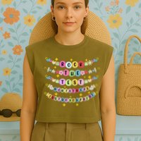 Rock The Test Day Dont Stress Just Do Your Best Bracelet Garment-Dyed Women's Muscle Tee