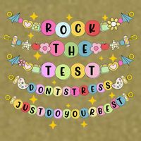 Rock The Test Day Dont Stress Just Do Your Best Bracelet Garment-Dyed Women's Muscle Tee