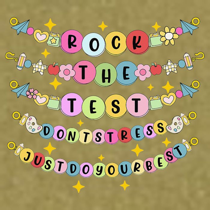 Rock The Test Day Dont Stress Just Do Your Best Bracelet Garment-Dyed Women's Muscle Tee
