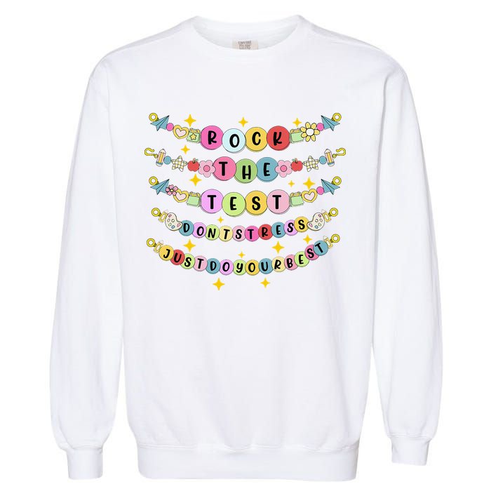 Rock The Test Day Dont Stress Just Do Your Best Bracelet Garment-Dyed Sweatshirt