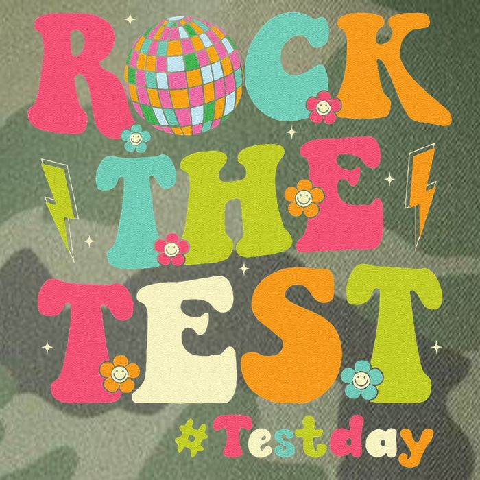 Rock The Test Testing Day Retro Smile Face Teacher Student Legacy Tie Dye Trucker Hat