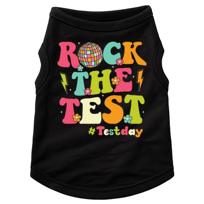 Rock The Test Testing Day Retro Smile Face Teacher Student Doggie Tank