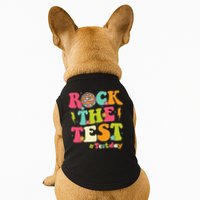 Rock The Test Testing Day Retro Smile Face Teacher Student Doggie Tank