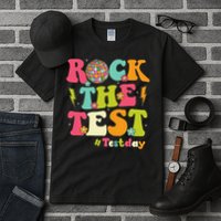 Rock The Test Testing Day Retro Smile Face Teacher Student Tall T-Shirt