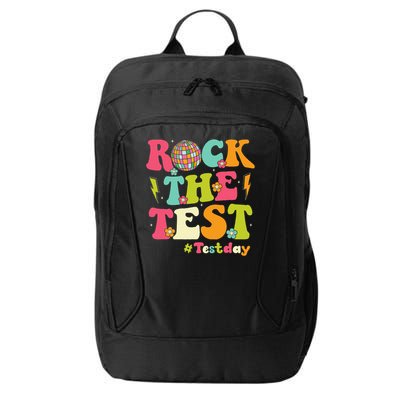 Rock The Test Testing Day Retro Smile Face Teacher Student City Backpack