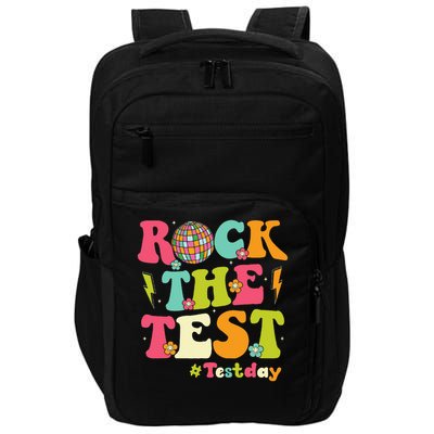 Rock The Test Testing Day Retro Smile Face Teacher Student Impact Tech Backpack
