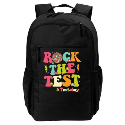 Rock The Test Testing Day Retro Smile Face Teacher Student Backpack