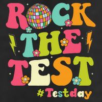 Rock The Test Testing Day Retro Smile Face Teacher Student Adult Drive Performance Visor