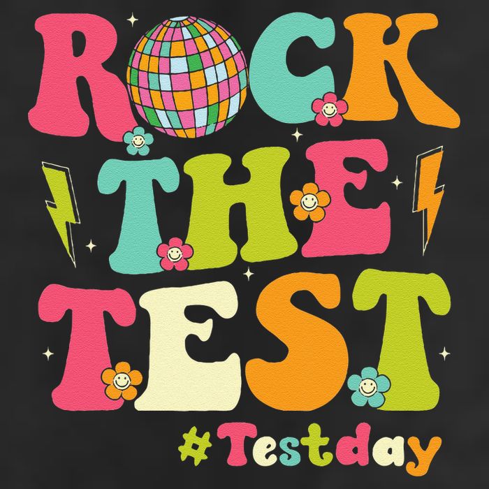 Rock The Test Testing Day Retro Smile Face Teacher Student Adult Drive Performance Visor