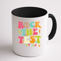 Rock The Test Testing Day Retro Smile Face Teacher Student Mug