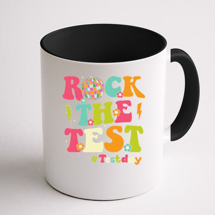 Rock The Test Testing Day Retro Smile Face Teacher Student Mug