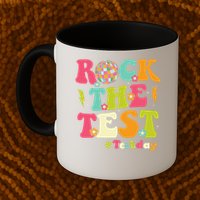 Rock The Test Testing Day Retro Smile Face Teacher Student Mug