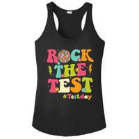 Rock The Test Testing Day Retro Smile Face Teacher Student Ladies PosiCharge Competitor Racerback Tank