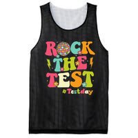 Rock The Test Testing Day Retro Smile Face Teacher Student Mesh Reversible Basketball Jersey Tank