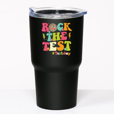 Rock The Test Testing Day Retro Smile Face Teacher Student Tumbler