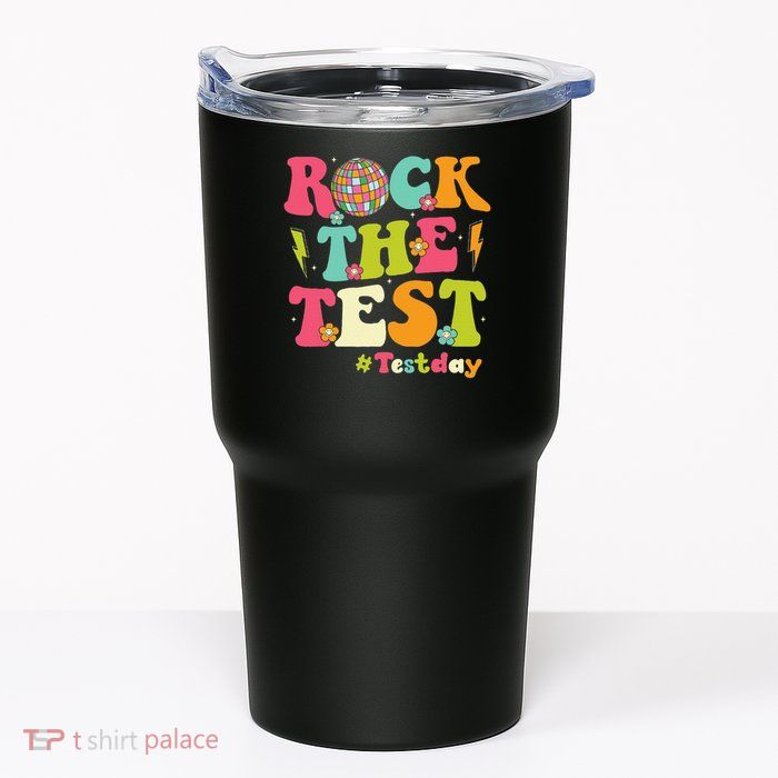 Rock The Test Testing Day Retro Smile Face Teacher Student Tumbler