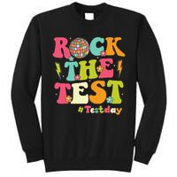 Rock The Test Testing Day Retro Smile Face Teacher Student Tall Sweatshirt