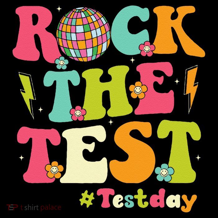 Rock The Test Testing Day Retro Smile Face Teacher Student Sustainable Knit Beanie