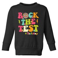 Rock The Test Testing Day Retro Smile Face Teacher Student Toddler Sweatshirt
