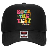 Rock The Test Testing Day Retro Smile Face Teacher Student Trucker Hat