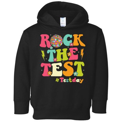 Rock The Test Testing Day Retro Smile Face Teacher Student Toddler Hoodie