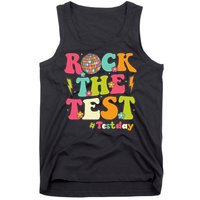 Rock The Test Testing Day Retro Smile Face Teacher Student Tank Top