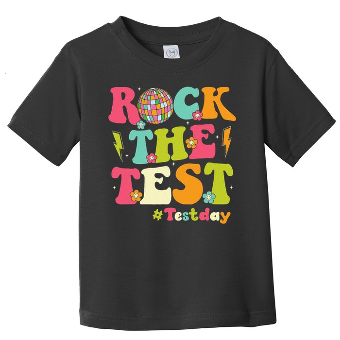 Rock The Test Testing Day Retro Smile Face Teacher Student Toddler T-Shirt