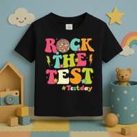 Rock The Test Testing Day Retro Smile Face Teacher Student Toddler T-Shirt