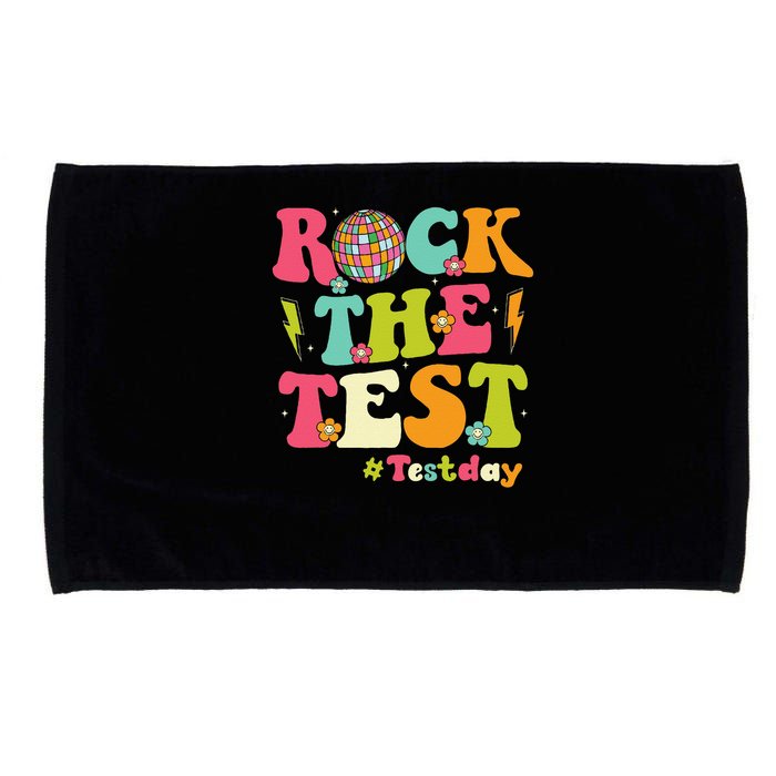 Rock The Test Testing Day Retro Smile Face Teacher Student Microfiber Hand Towel