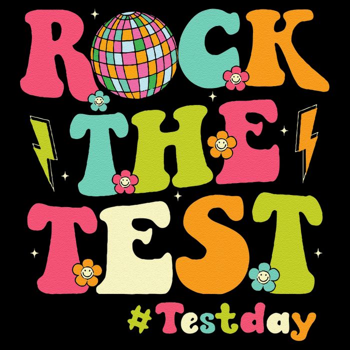 Rock The Test Testing Day Retro Smile Face Teacher Student Women's V-Neck T-Shirt
