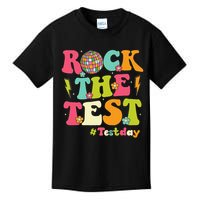 Rock The Test Testing Day Retro Smile Face Teacher Student Kids T-Shirt