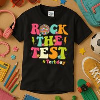 Rock The Test Testing Day Retro Smile Face Teacher Student Kids T-Shirt