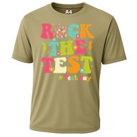 Rock The Test Testing Day Retro Smile Face Teacher Student Cooling Performance Crew T-Shirt