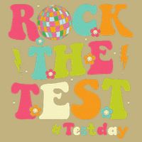 Rock The Test Testing Day Retro Smile Face Teacher Student Cooling Performance Crew T-Shirt