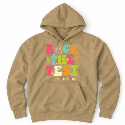 Rock The Test Testing Day Retro Smile Face Teacher Student Hoodie
