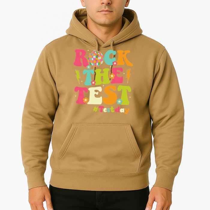 Rock The Test Testing Day Retro Smile Face Teacher Student Hoodie