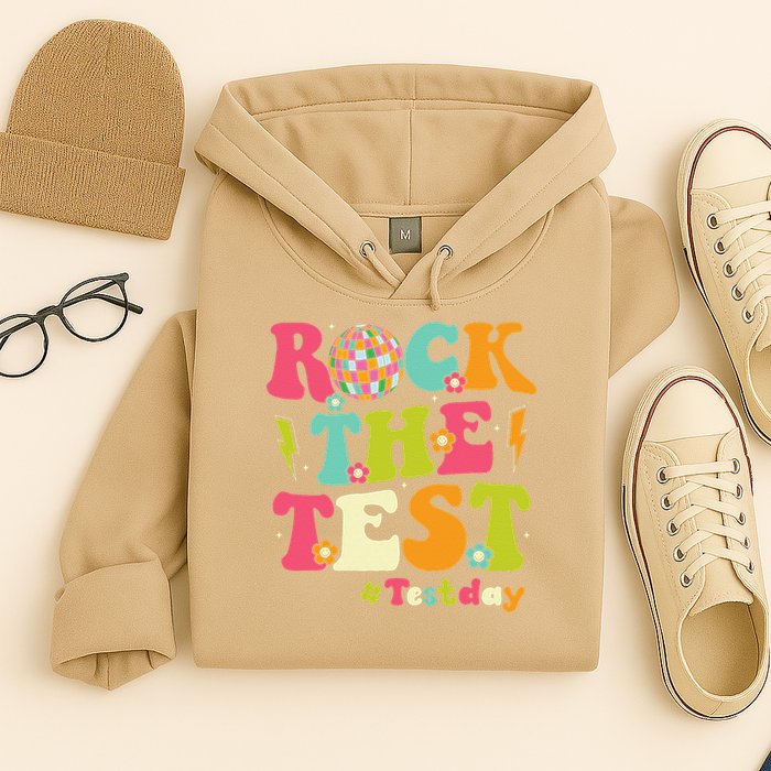Rock The Test Testing Day Retro Smile Face Teacher Student Hoodie