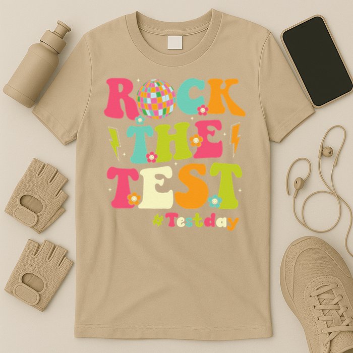 Rock The Test Testing Day Retro Smile Face Teacher Student T-Shirt