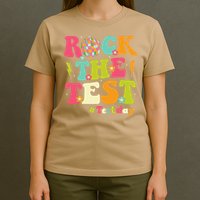 Rock The Test Testing Day Retro Smile Face Teacher Student T-Shirt