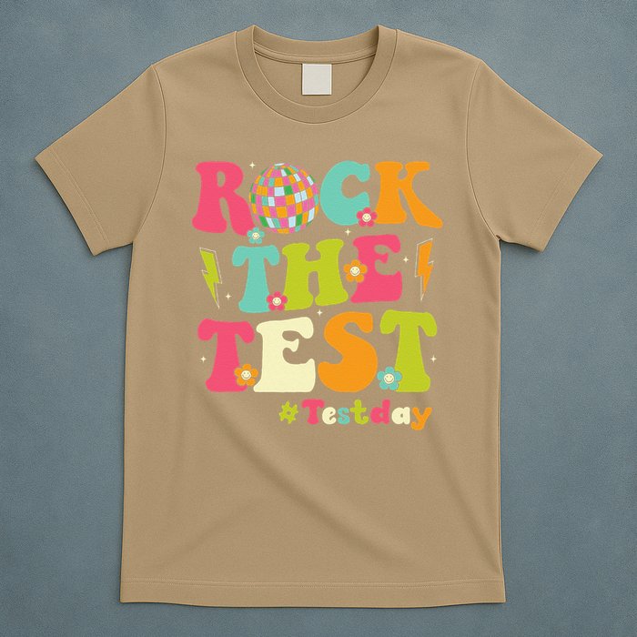 Rock The Test Testing Day Retro Smile Face Teacher Student T-Shirt