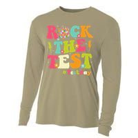 Rock The Test Testing Day Retro Smile Face Teacher Student Cooling Performance Long Sleeve Crew