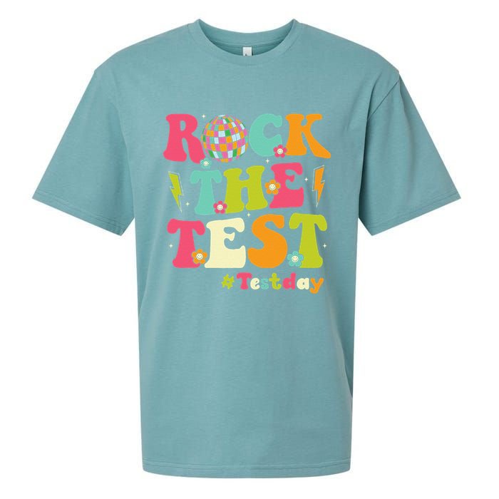 Rock The Test Testing Day Retro Smile Face Teacher Student Sueded Cloud Jersey T-Shirt