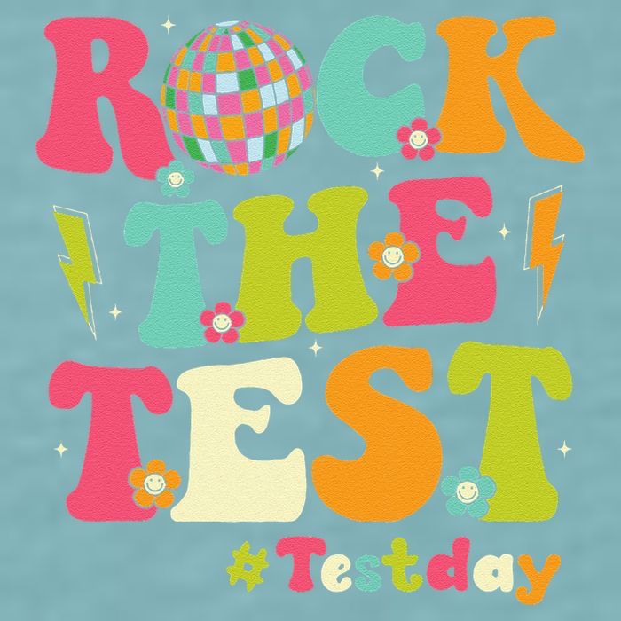 Rock The Test Testing Day Retro Smile Face Teacher Student Sueded Cloud Jersey T-Shirt