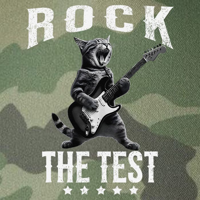 Rock The Test Teacher Test Day Cat Lover State Testing Legacy Tie Dye Trucker Hat