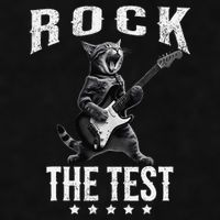 Rock The Test Teacher Test Day Cat Lover State Testing Ladies PosiCharge Tri-Blend Wicking Tank