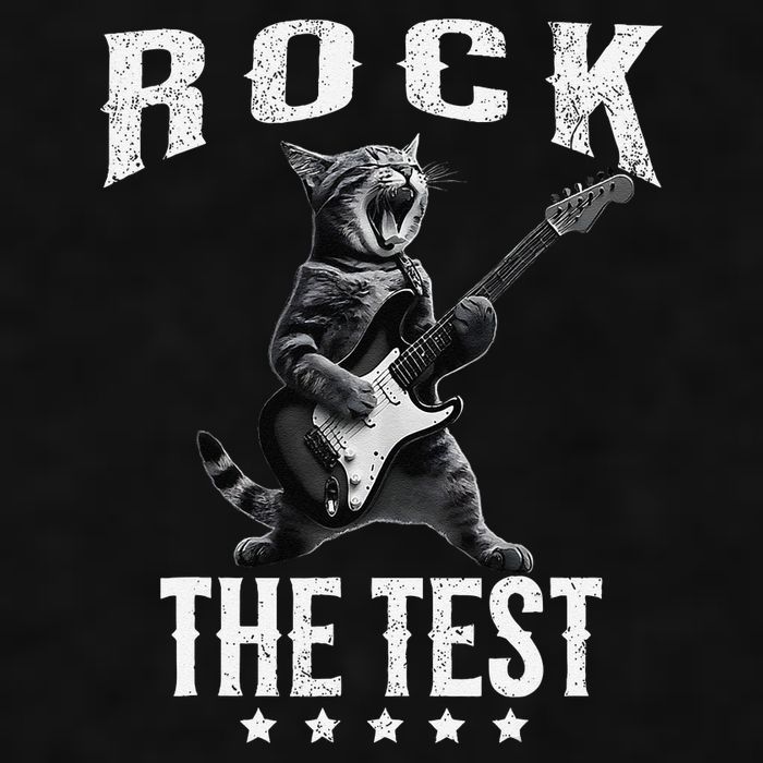 Rock The Test Teacher Test Day Cat Lover State Testing Ladies PosiCharge Tri-Blend Wicking Tank