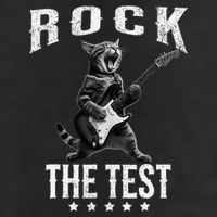 Rock The Test Teacher Test Day Cat Lover State Testing Garment-Dyed Fleece Hoodie